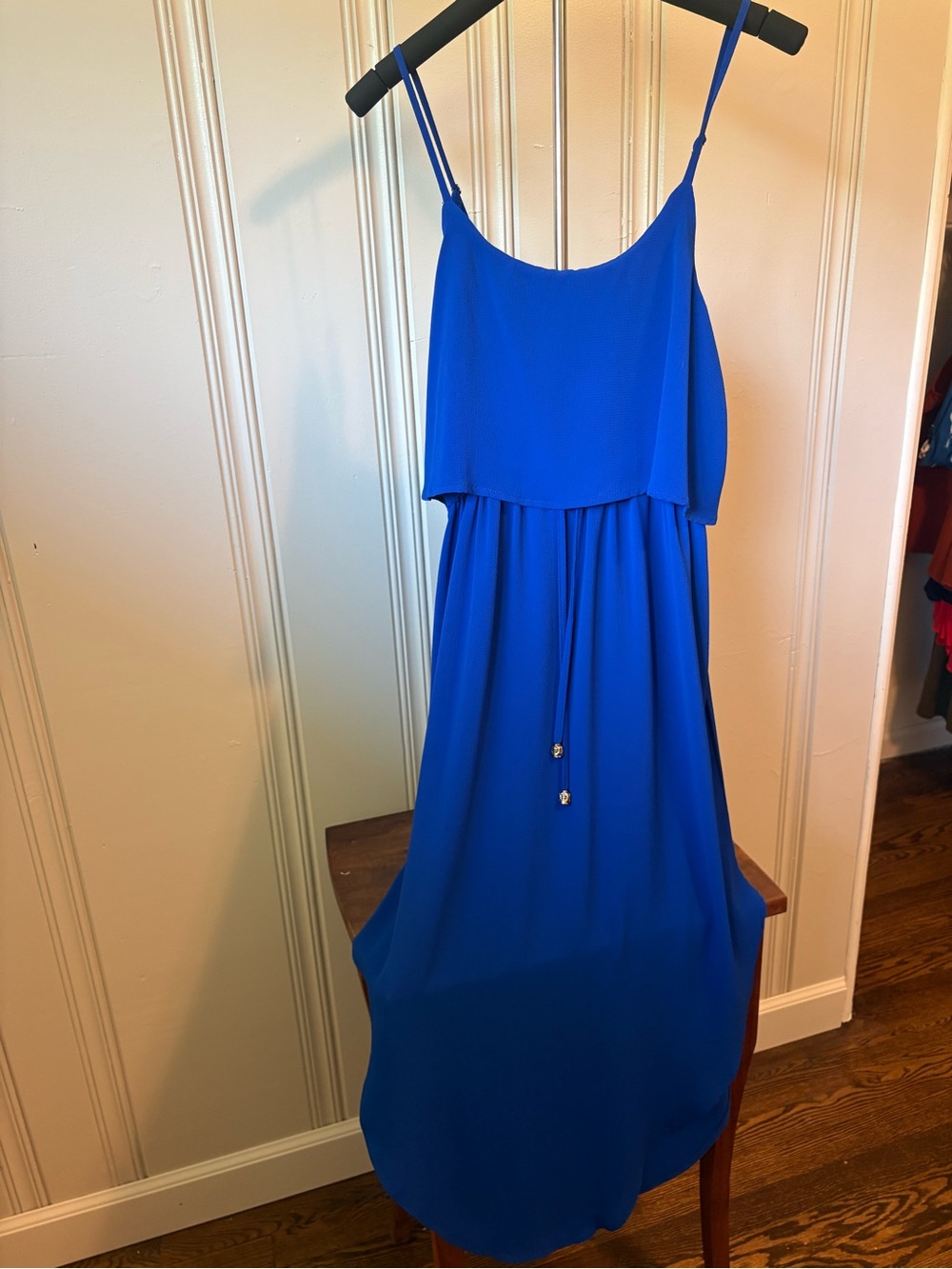 Royal Blue Spaghetti-Strap Swim Coverup Maxi